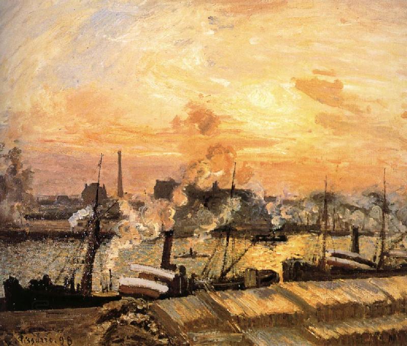 Camille Pissarro Sunset Pier China oil painting art